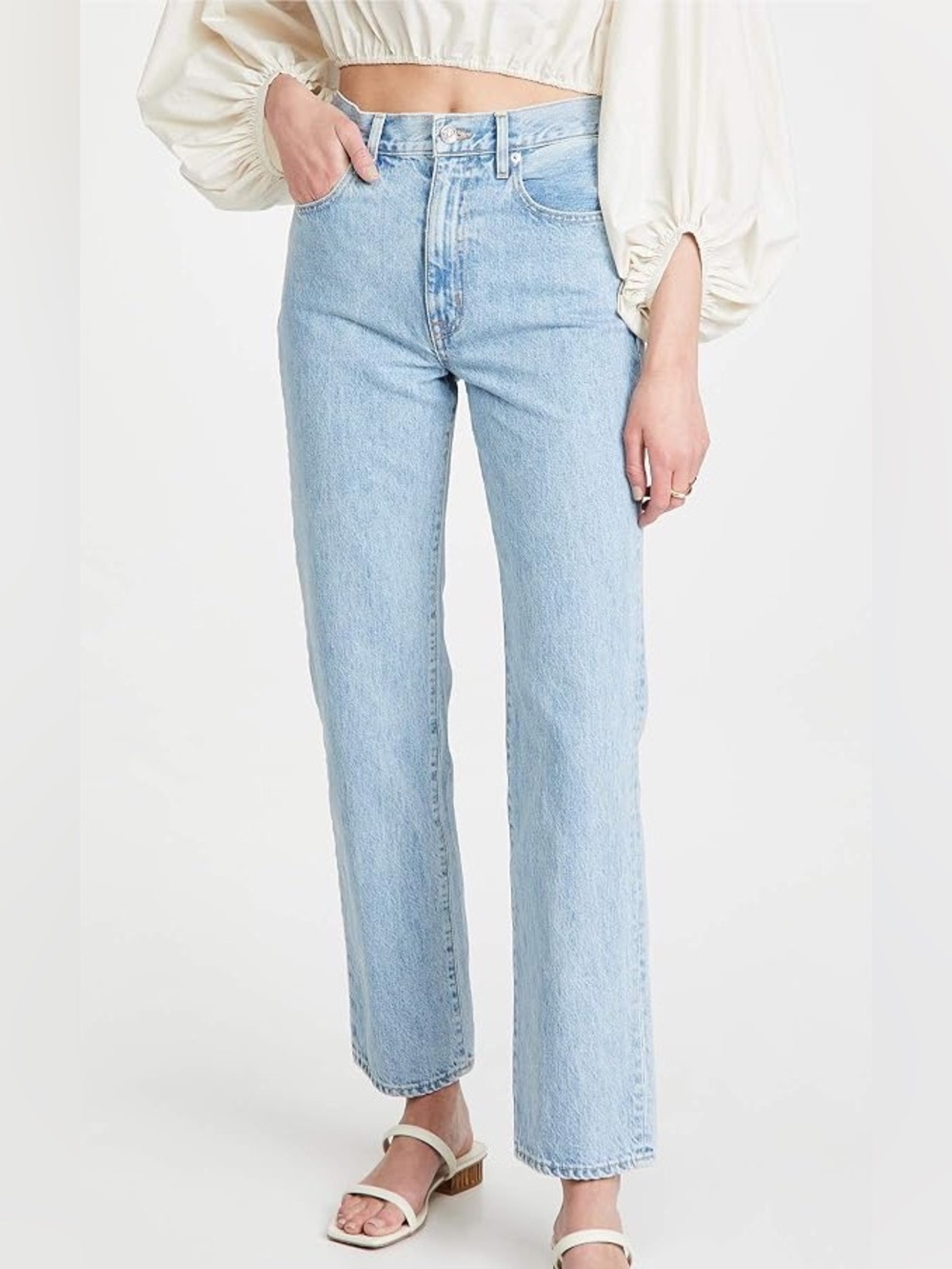 SLVRLAKE London High Rise Straight Jeans in Clear Skies